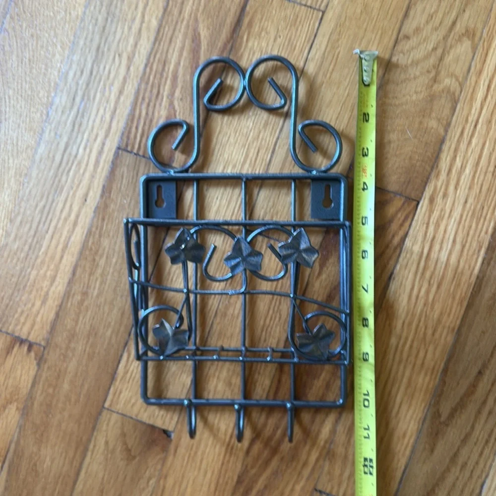 Grey and Black Metal Wall Decor / Key Holder